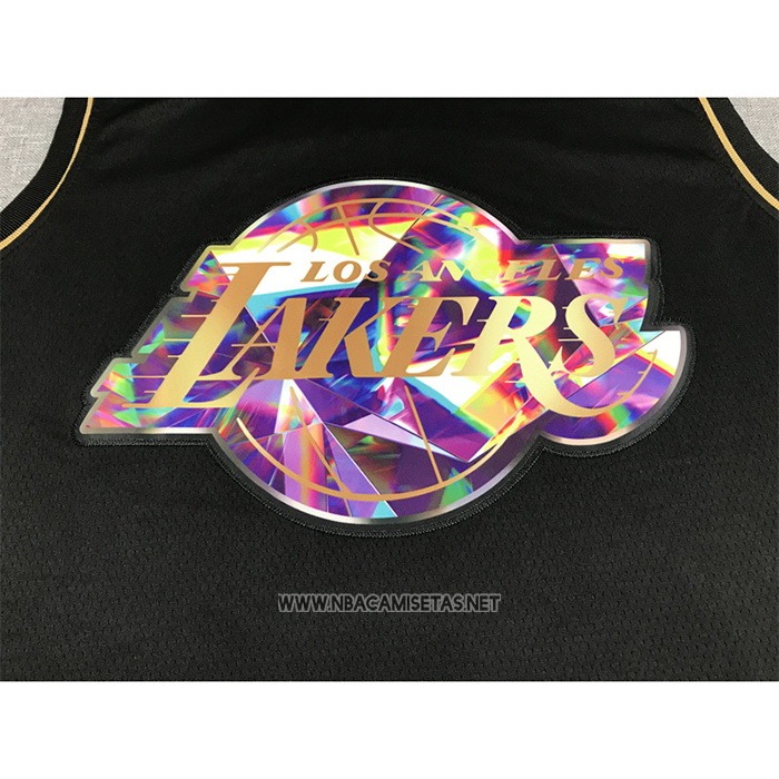 Camiseta Golden Edition Los Angeles Lakers Kobe Bryant NO 24 2021-22 Negro